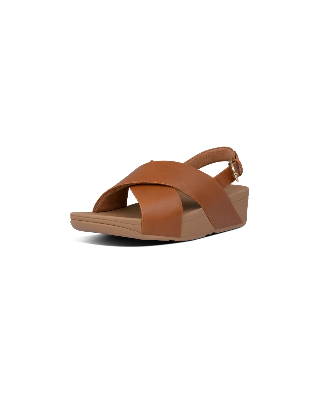 Womens Fitflop Shoes FitFlop Lulu Leather Cross Back Strap Sandals Light Tan