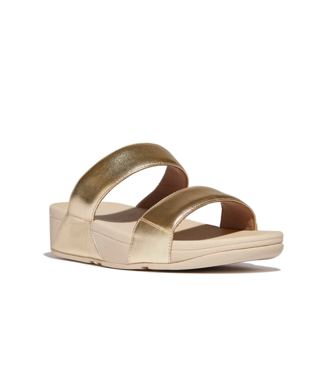Womens Fitflop Shoes FitFlop Lulu Leather Slides Platino