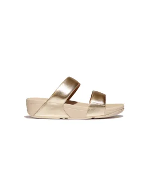 Womens Fitflop Shoes FitFlop Lulu Leather Slides Platino