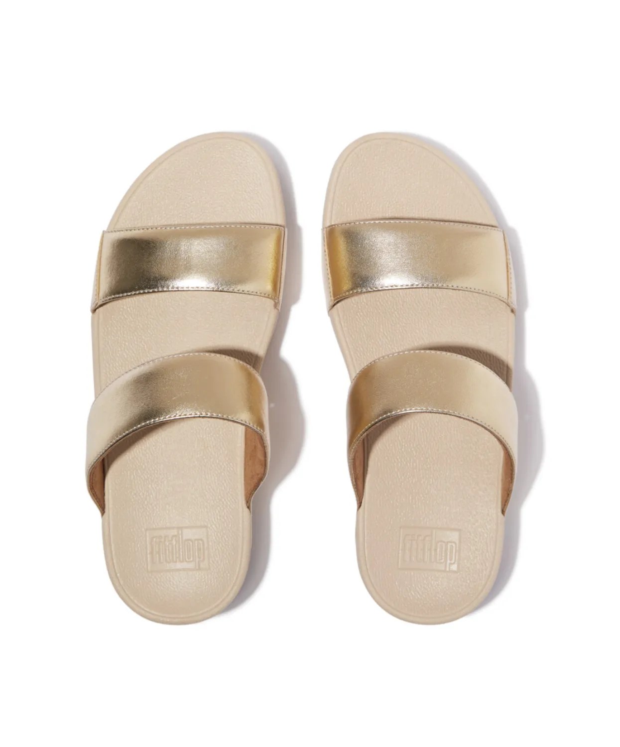 Womens Fitflop Shoes FitFlop Lulu Leather Slides Platino