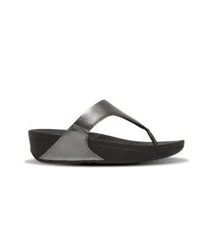 Womens Fitflop Shoes FitFlop Lulu Leather Toe Post Sandals Pewter
