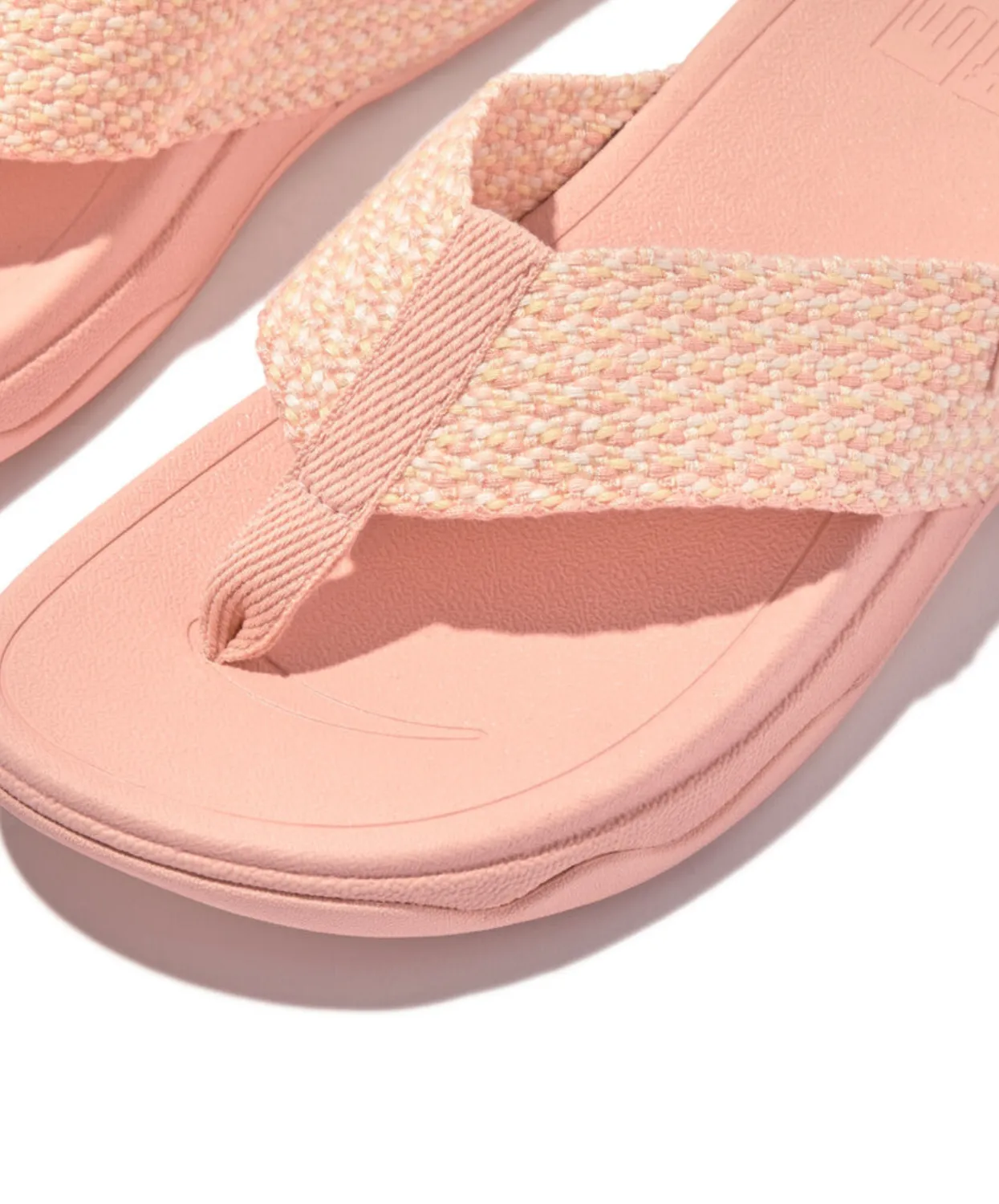 Womens Fitflop Shoes FitFlop Surf Multi-Tone Webbing Toe-Post Sandals Blushy