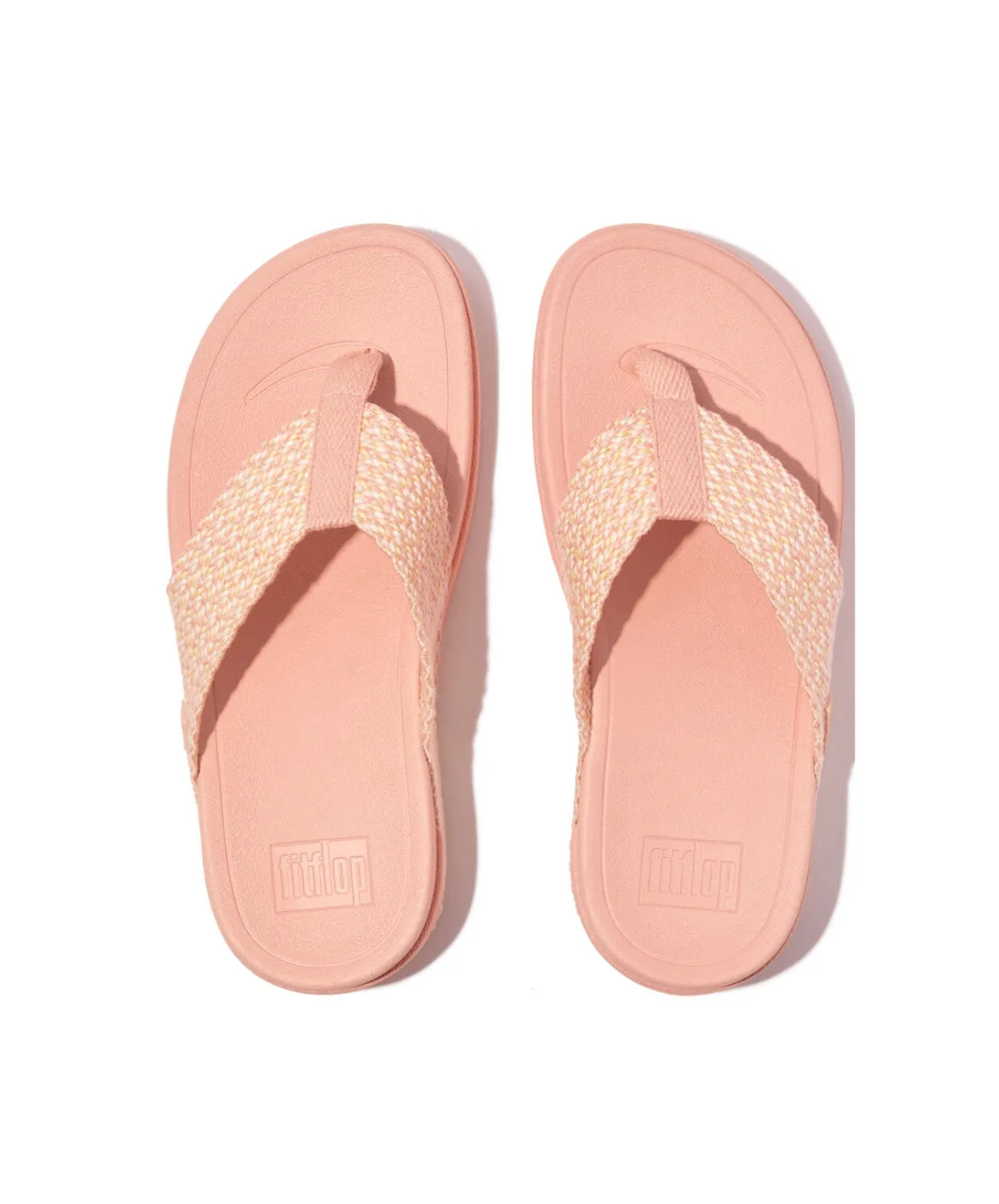 Womens Fitflop Shoes FitFlop Surf Multi-Tone Webbing Toe-Post Sandals Blushy