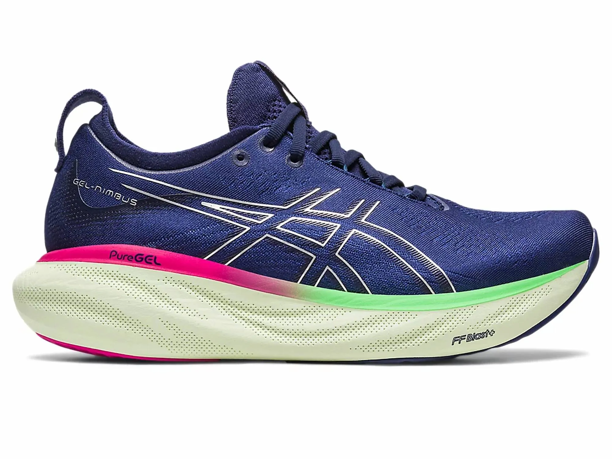 Women's Gel Nimbus 25 Running Shoes In Indigo Blue/pure Silver