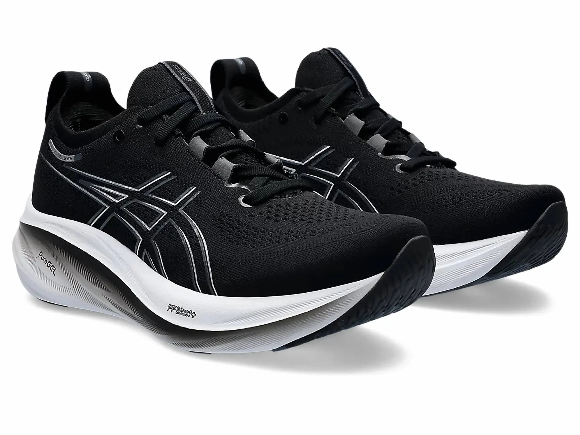 Women's Gel Nimbus 26 Running Shoes In Black/graphite Grey