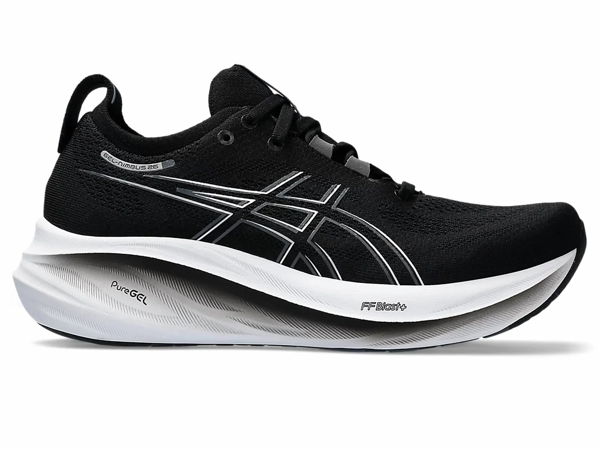 Women's Gel Nimbus 26 Running Shoes In Black/graphite Grey