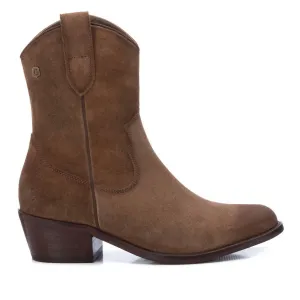 Women's Italian Western Leather Booties In Taupe