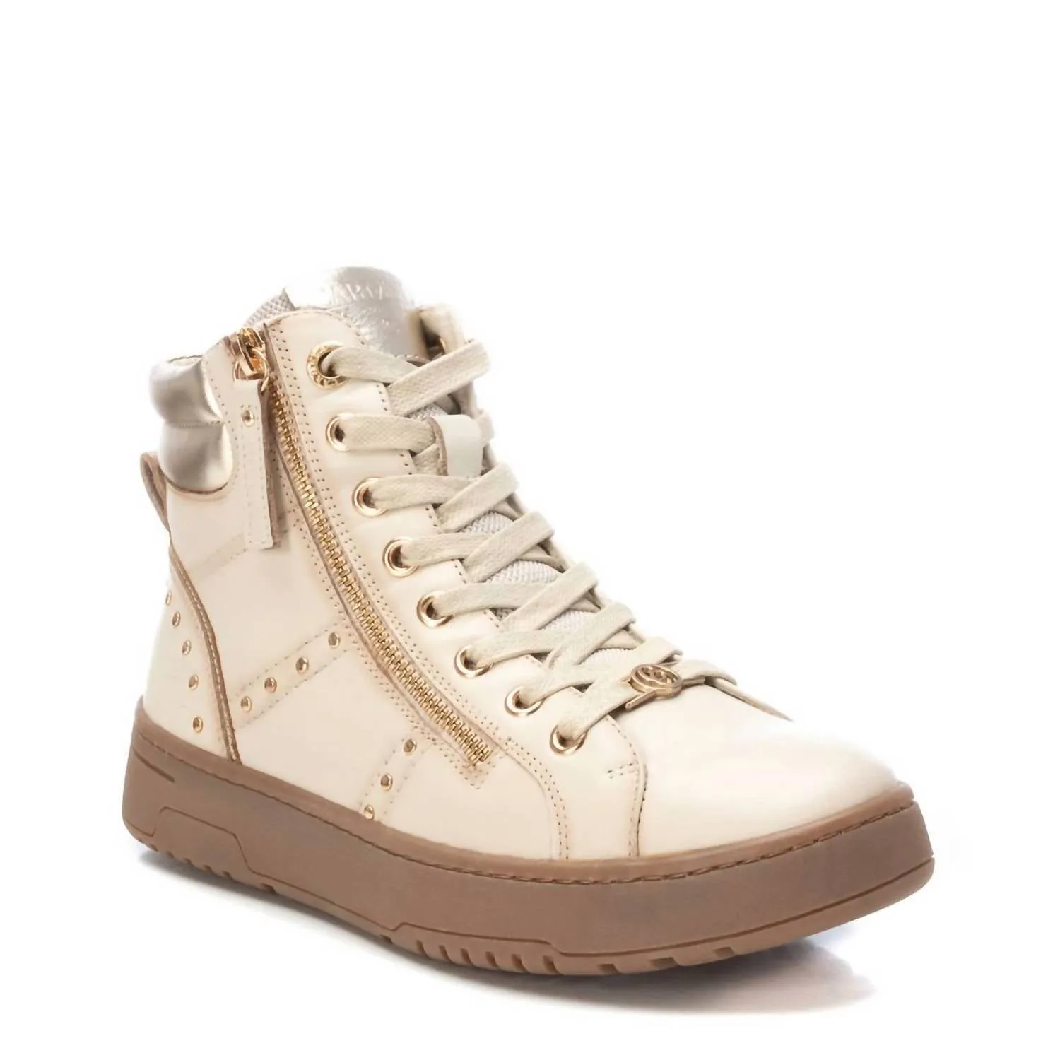 Women's Leather Ankle Booties In Ice