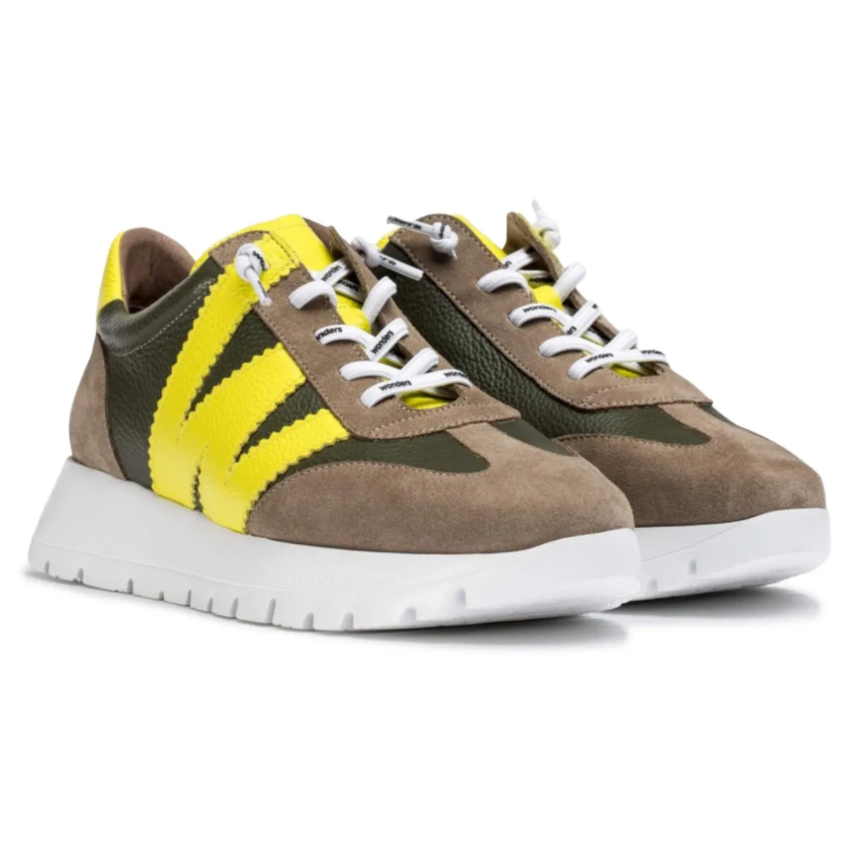 Wonders Women's Racer Taupe/Algae/Cyber Yellow/White