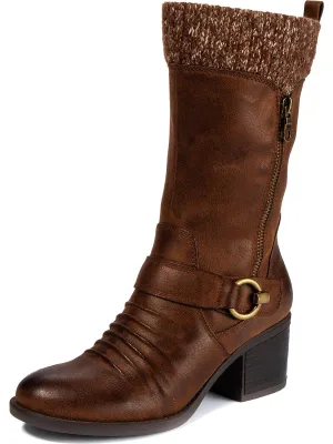 Wylla Womens Casual Round Toe Mid-Calf Boots
