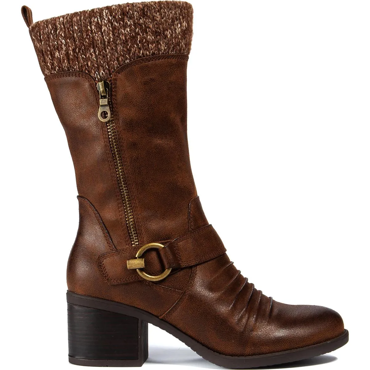 Wylla Womens Casual Round Toe Mid-Calf Boots